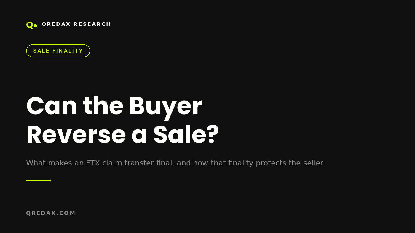 Can the Buyer Reverse an FTX Claim Sale? - Qredax Research
